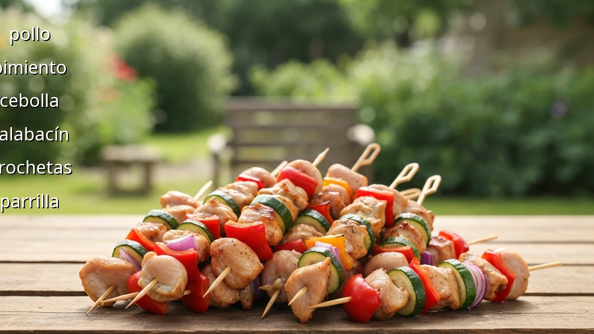 Brochetas de Pollo y Verduras a la Parrilla