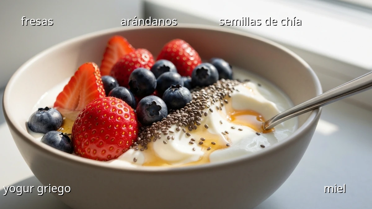 Yogur Griego con Frutas y Semillas para Adelgazar